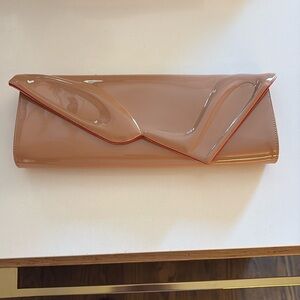 So Kate patented leather Tan Clutch shoe Bag purse Italy Christian louboutin